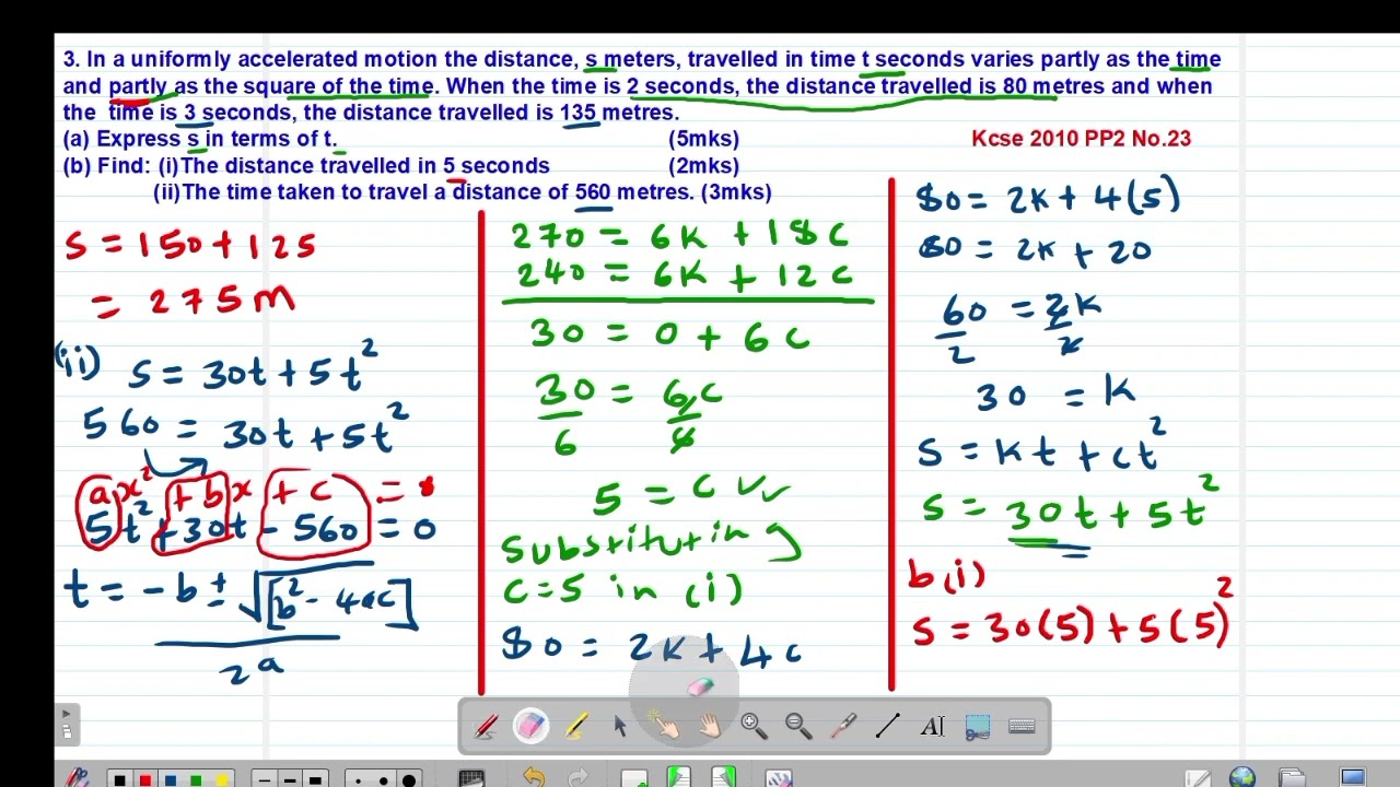 FORM 3: FORMULA AND VARIATION: LESSON 10 (KCSE 2010 PP2 NO.23 & KCSE 2015 PP2 NO.21)