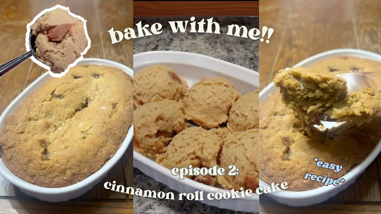 you NEED this cinnamon roll cookie cake 🤤🍪 | quick + easy #baking #recipe #cookie #cake