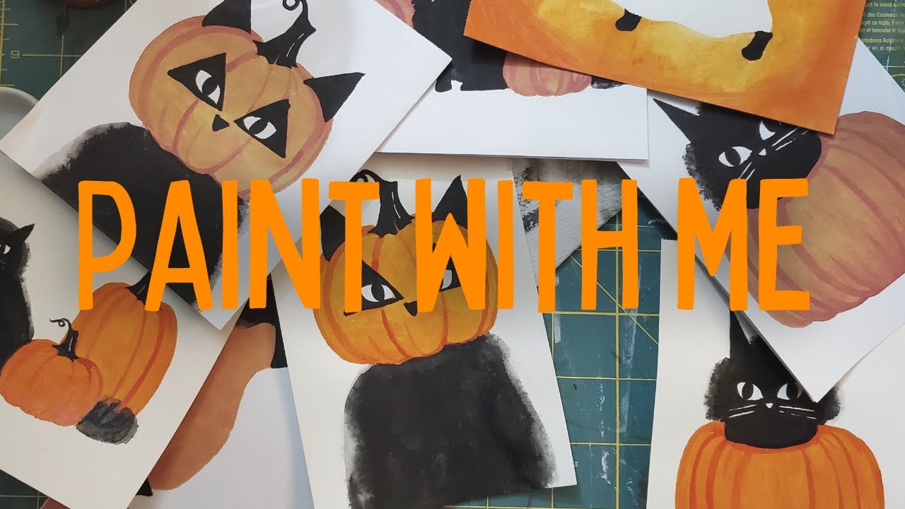 Paint With Me Watercolor Halloween Cards (Printable) - Eveline Fletcher