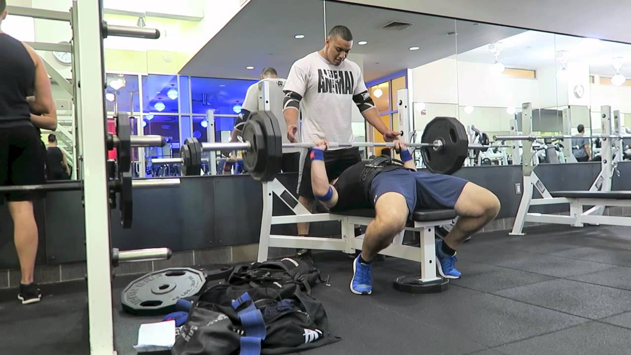 Benching w/Larry Wheels - 535lbs x 3 Raw Bench