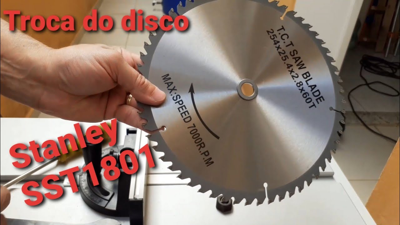 Troca do disco - Serra de bancada Stanley SST1801