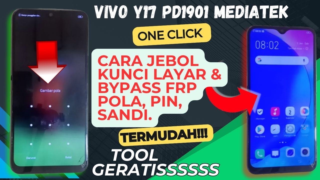 FORMAT UNLOCK AND BYPASS FRP VIVO Y17‼️ DONE VIA TOOL GERATISAN ⁉️ KASUS AWAL LUPA KUNCI