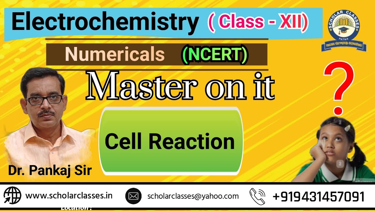 Half cell & Overall cell reaction with Nerns't equation ll Electrochemistry