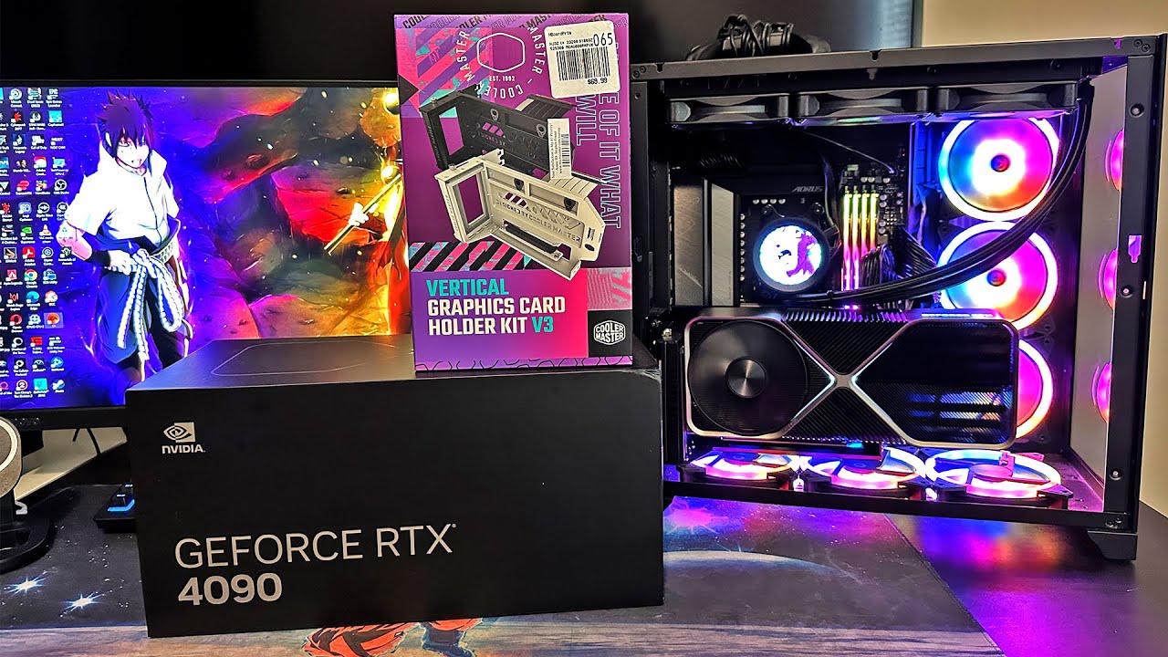 Как установить графический процессор Nvidia RTX 4090 FE вертикально | Cooler Master Vertical Mount V3