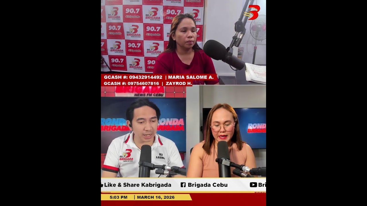 𝐑𝐎𝐍𝐃𝐀 𝐁𝐑𝐈𝐆𝐀𝐃𝐀 MARCH 16, 2026 | MONDAY 90.7 BRIGADA NEWS FM CEBU