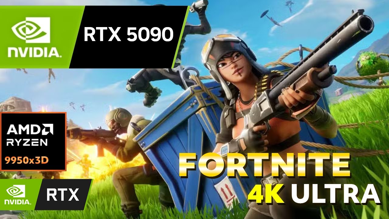 Fortnite Lumen ON  | RTX 5090 32GB + Ryzen 9 9950X3D | 4K Ultra Settings Gameplay 🎮