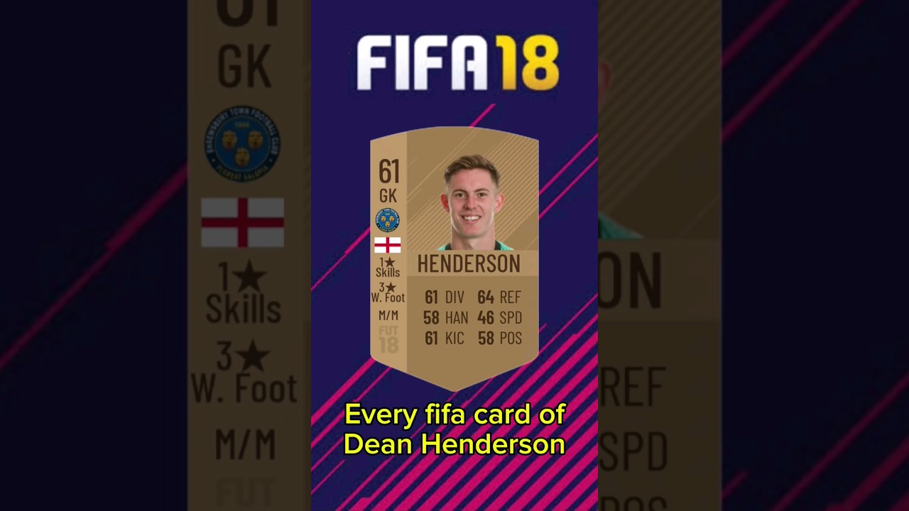 Every fifa card of Dean Henderson from fifa18-24🏴󠁧󠁢󠁥󠁮󠁧󠁿#shorts #football #fifa #fut #fc24 #Henderson