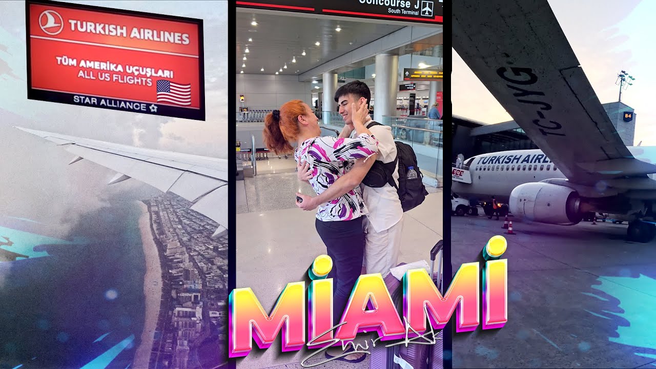 AMERİKA'YA GİDİYORUMM🇺🇸 | WORK AND TRAVEL , UÇUYORUM , PASAPORT KONTROLÜ , MİAMİ