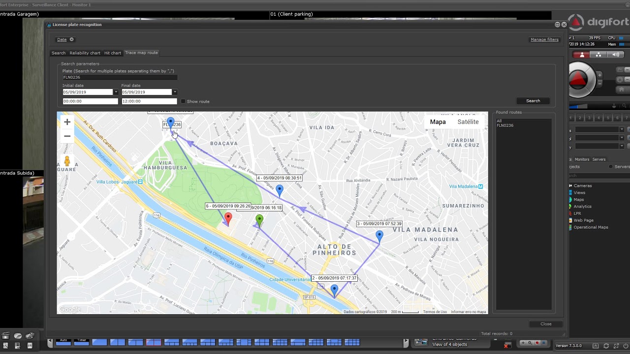 Digifort - LPR - Trace Route