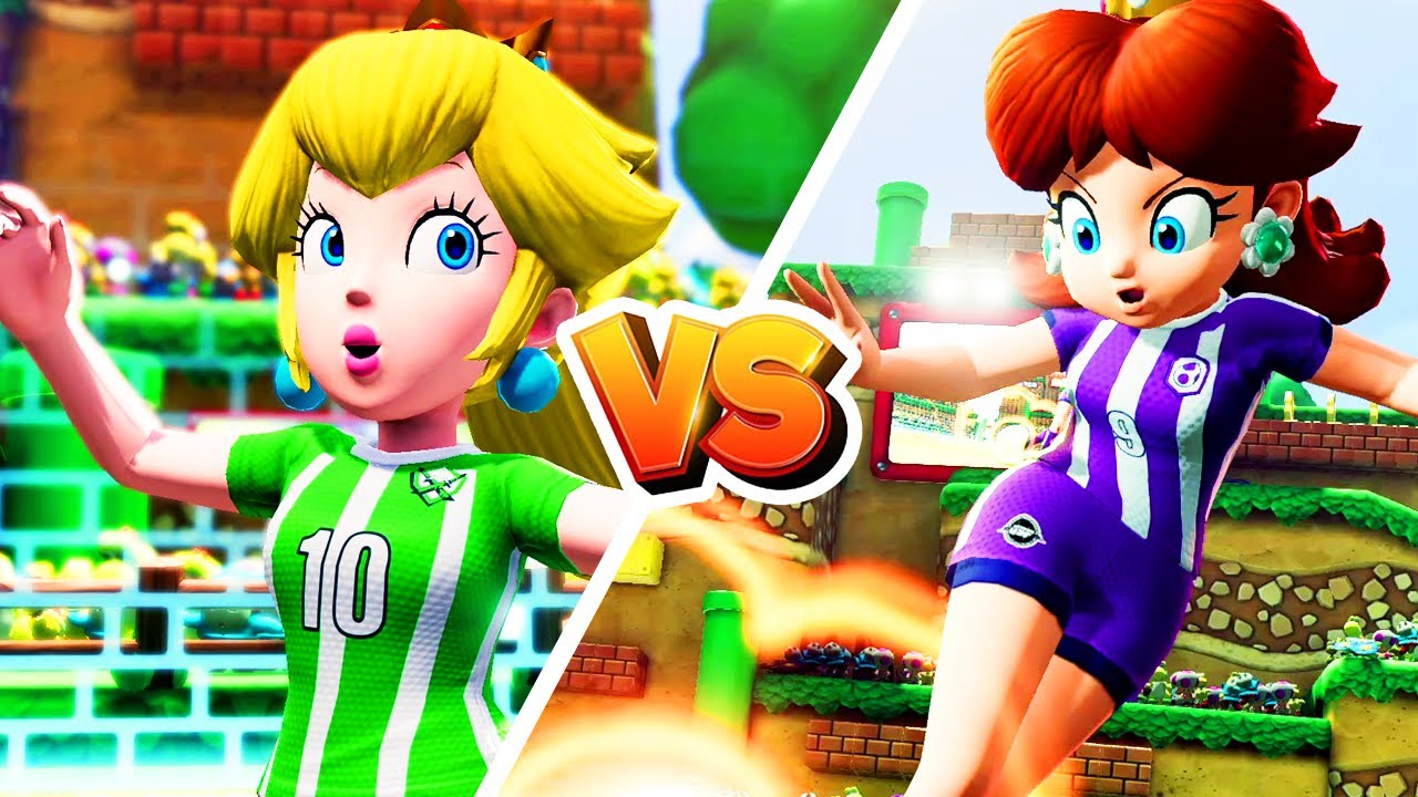 Mario Strikers Battle League - Peach Vs Daisy Gameplay