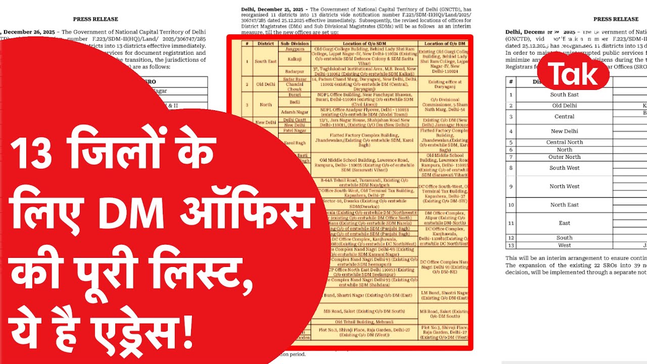 दिल्ली का बदल गया नक्शा, 13 जिलों के लिए कहां- कहां बनाए गए हैं DM ऑफिस, ये हैं सारे एड्रेस!