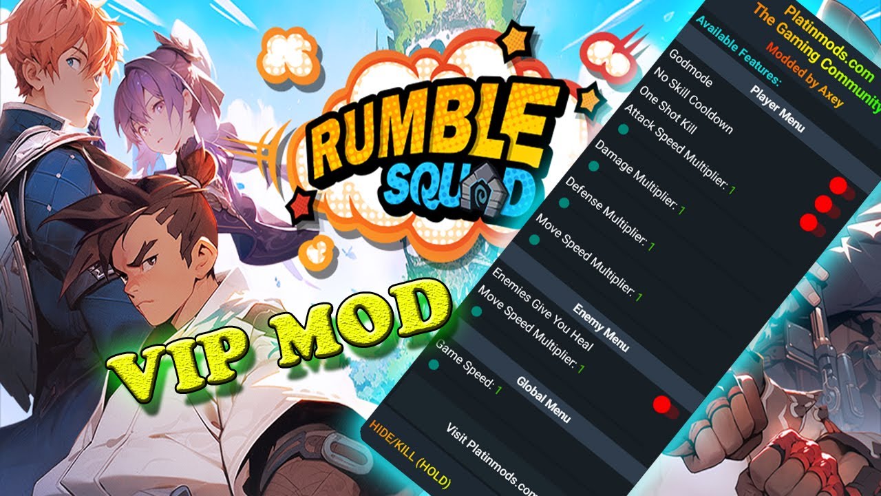Rumble Squad Idle Pixel RPG MEGA MOD Menu APK | God Mode, Damage, Defense, Speed, Skills & More!