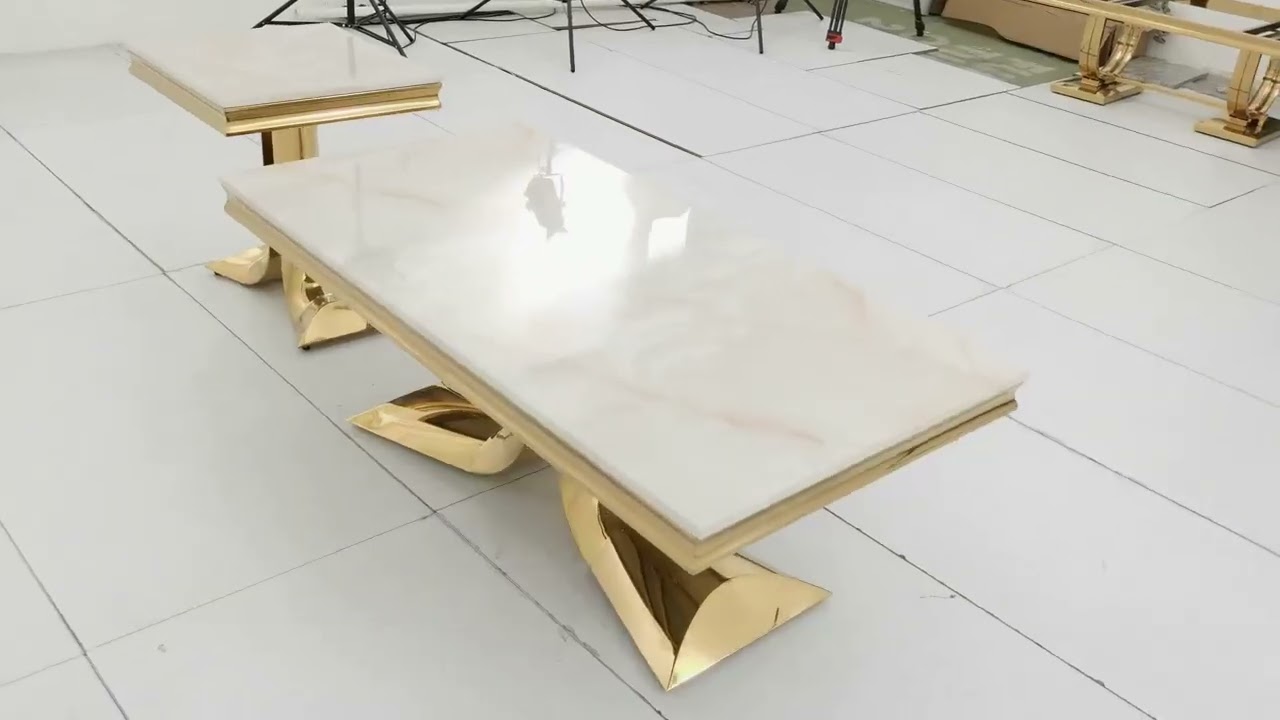 CT2003G 52X28X18 GOLD STAINLESS STEEL COFEE TABLE