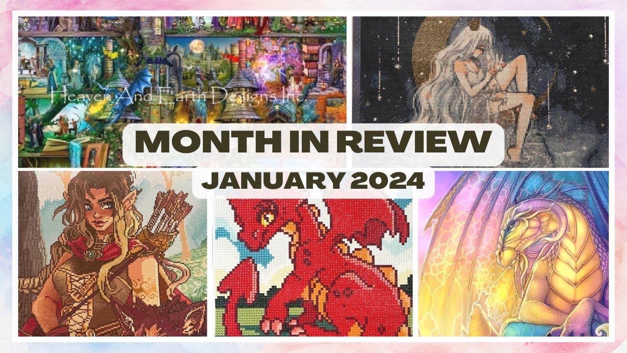 January Recap & Review: 3 Completed Diamond Paintings, 3 WIPs, and kicking off all things dragons