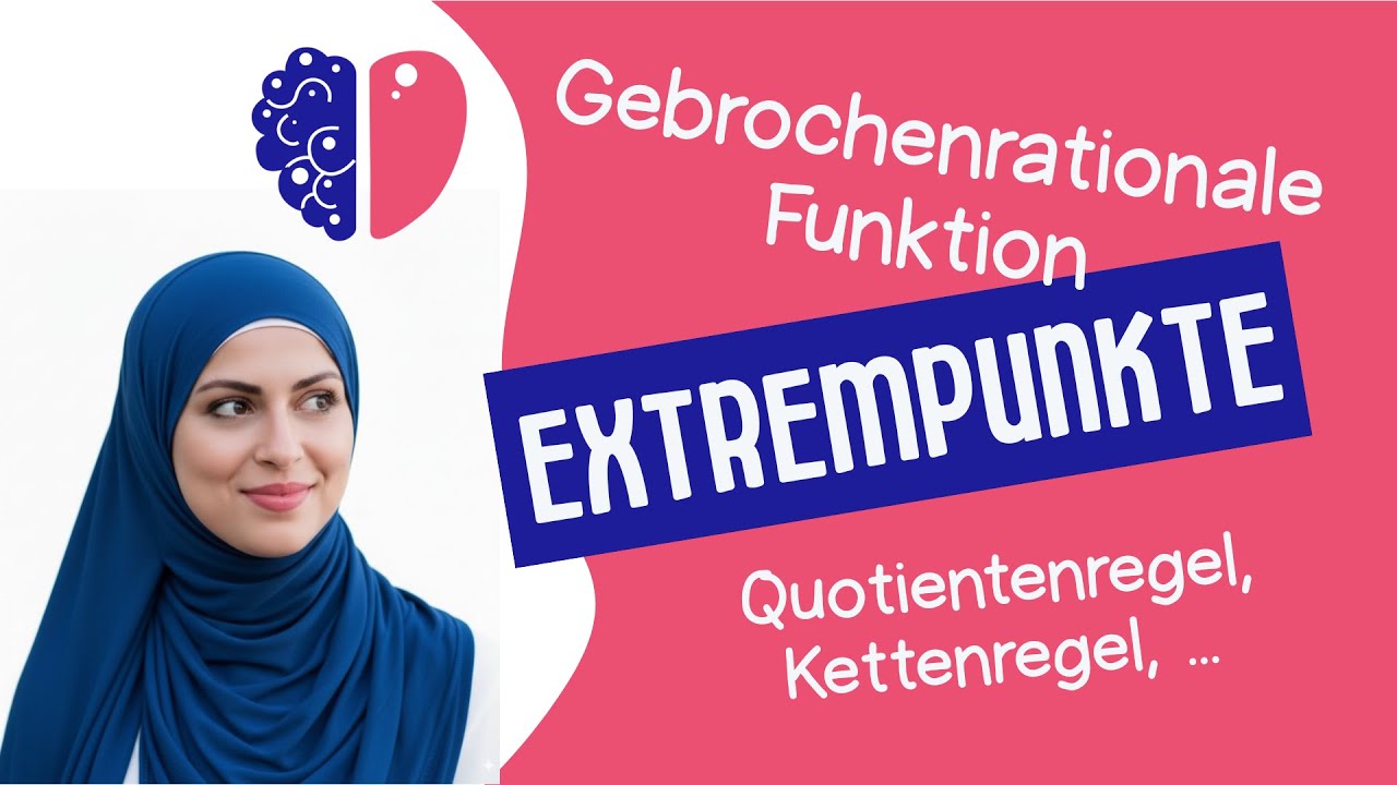 Extrempunkte einer Gebrochenrationalen Funktion - Quotientenregel - Kettenregel - Bruch und Wurzel