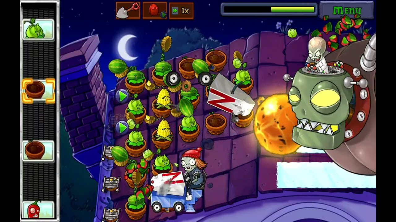 Pvz boss fight gameplay Roof lvl 10