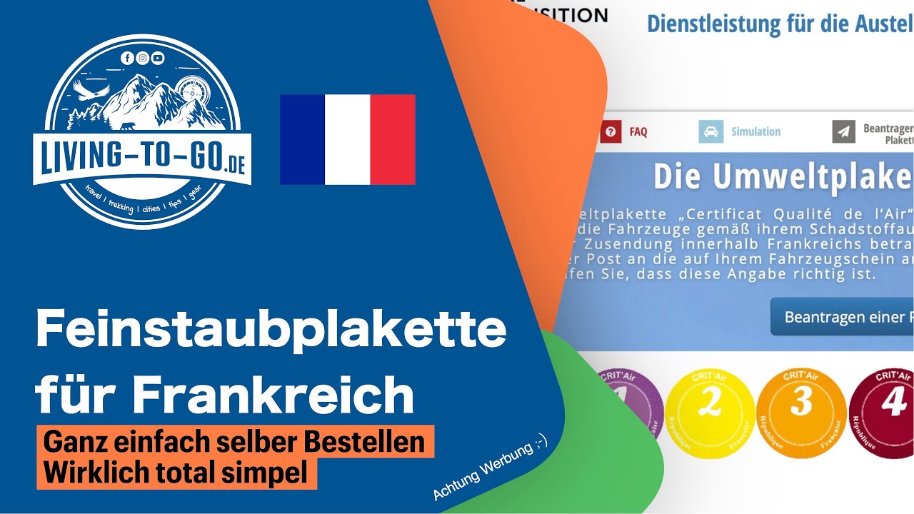 🇫🇷 Feinstaubplakette Frankreich. In zwei Minuten für 4,51€ bestellt. Für jedes WoMo wichtig.