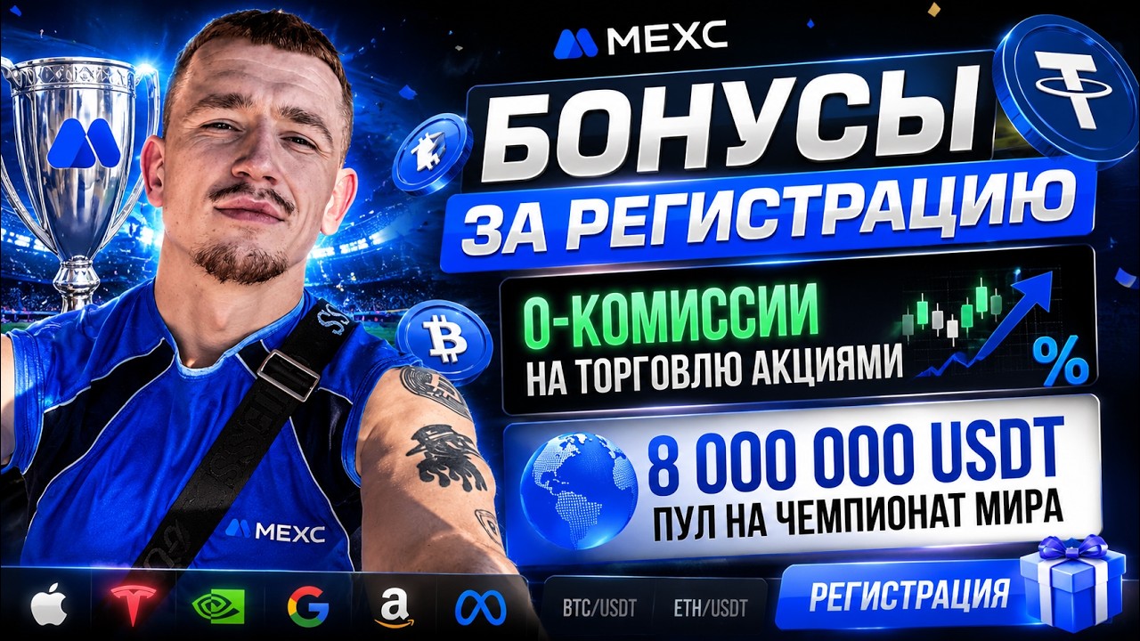 Торгуй акциями 0% комиссии! 🔥 Бонус за регистрацию + пул $8 МЛН на Чемпионате мира 2026