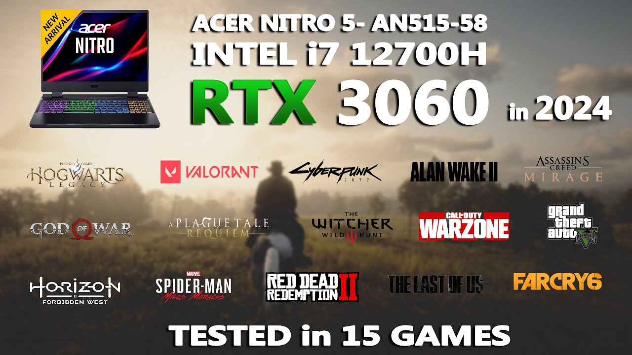 Acer Nitro 5- RTX 3060 + i7 12700H Gaming Benchmark Test in 2024 | Tested in 15 Games | RTX 3060 |