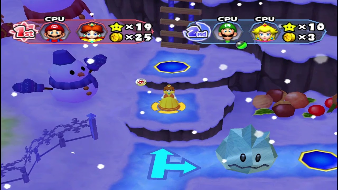 Mario Party 6 - Snowflake Lake (Team Daisy vs. Team Peach)
