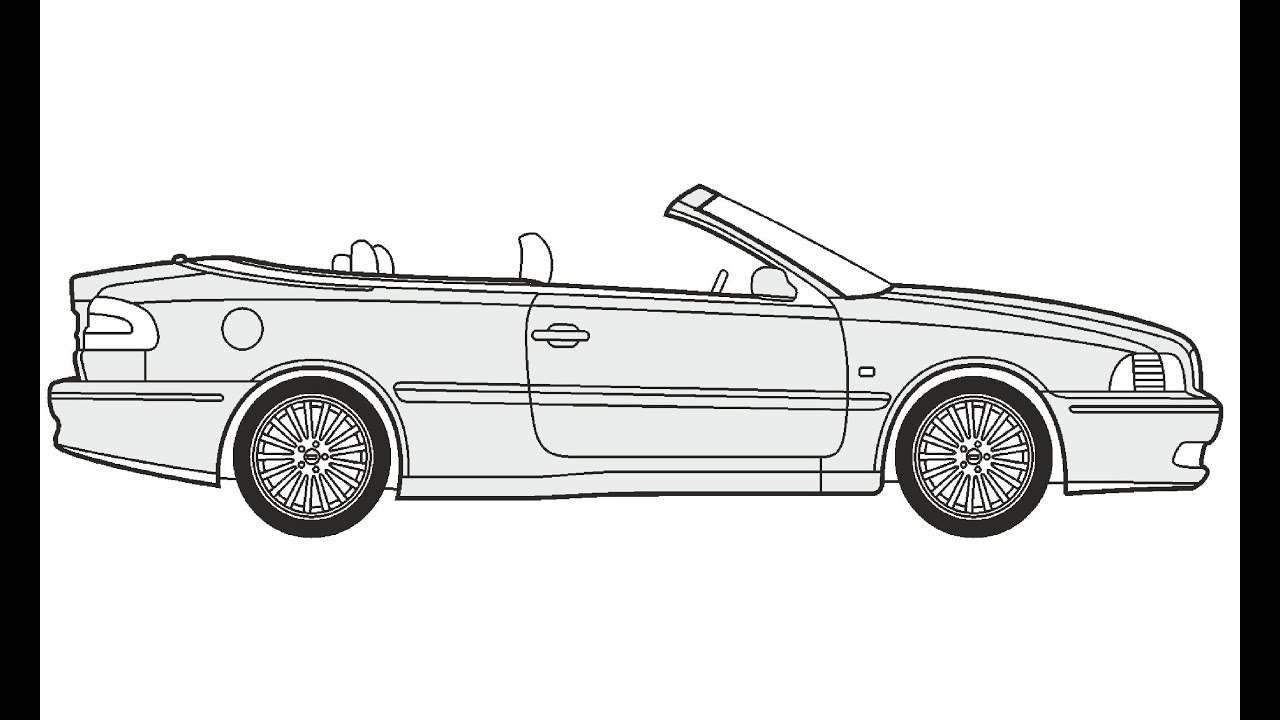 How to Draw a Volvo C70 Cabrio / Как нарисовать Volvo C70 Cabrio
