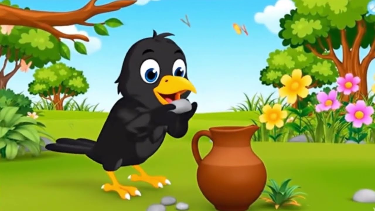 The Thirsty Crow Story In English 🦅🍶 | Moral Story for Kids | Bedtime Story #shorts #kids #learning 