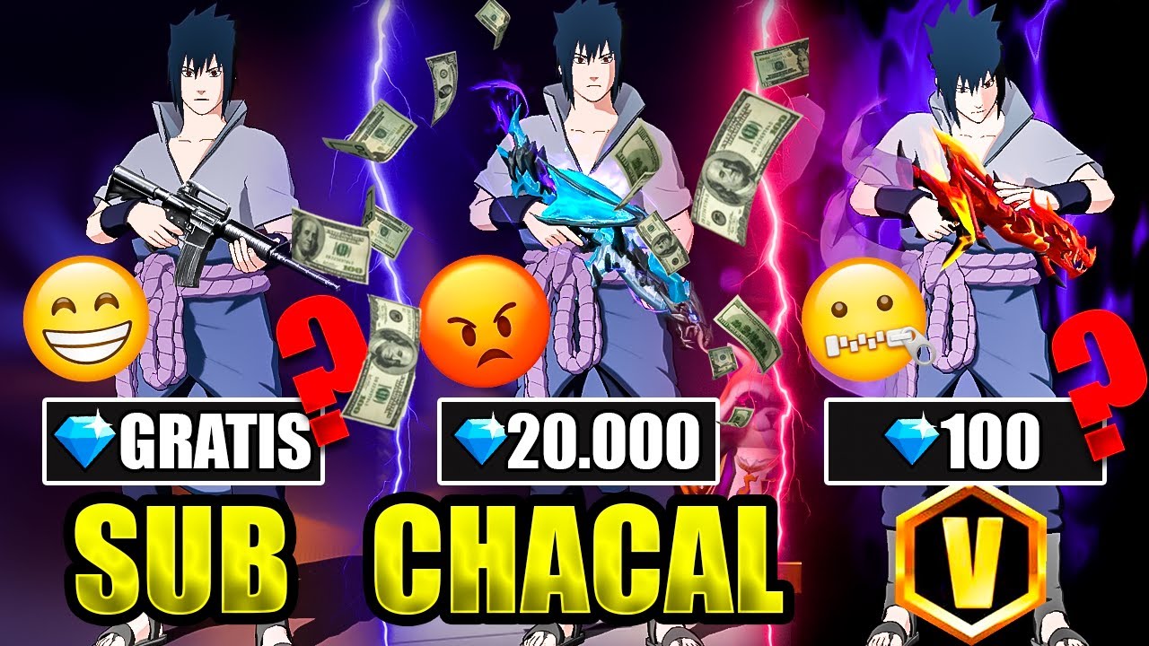 ¡EXPERIMENTO ESTAFA! SAQUE SKIN SASUKE EN CUENTA BOT, CUENTA MILLONARIA Y VERIFICADO😭