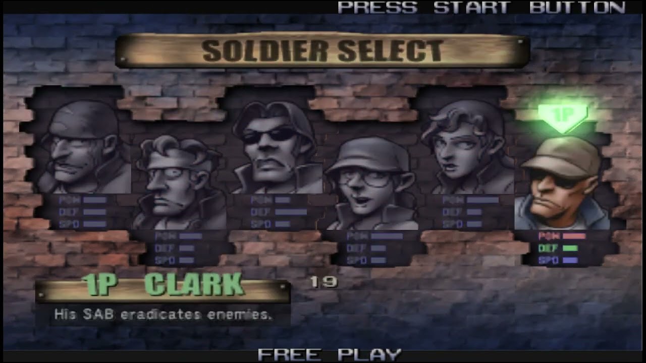 Metal Slug 6 Character Select screen