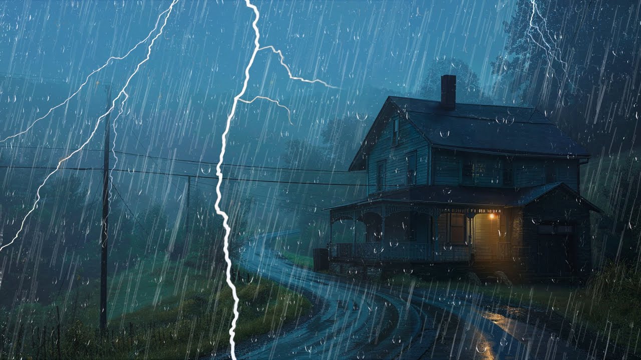 Sonido de Lluvia Más Poderoso para Dormir Profundo – Lluvia Fuerte y Truenos Toda la Noche