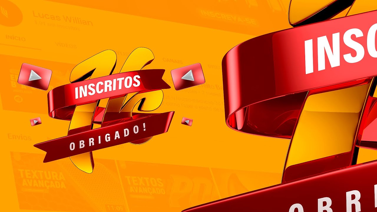 Arte Especial de Mil Inscritos (Fácil e Simples) - Tutorial Cinema 4d
