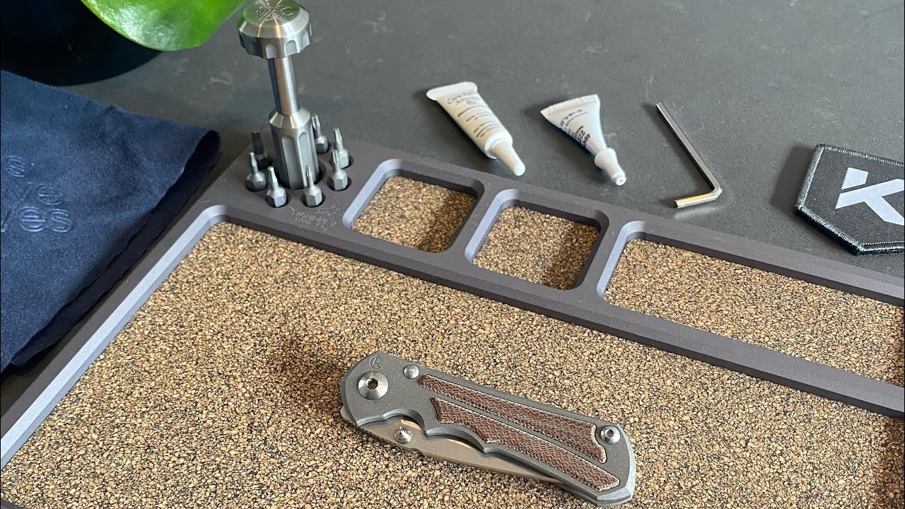 Chris Reeve Small Inkosi Natural Micarta Disassembly with JourneyToolCo Turas and Tray