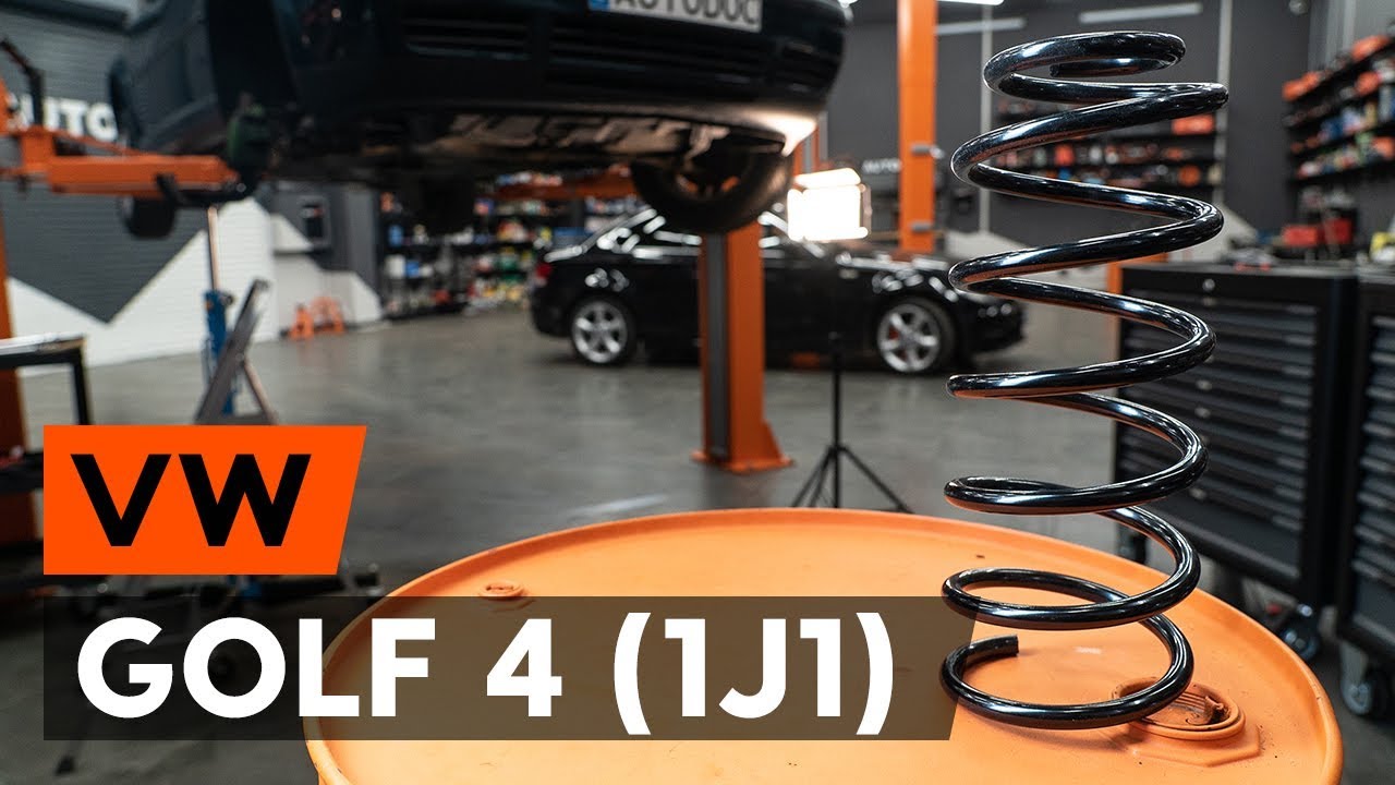 How to change front springs / front coil springs on VW GOLF 4 (1J1) [TUTORIAL AUTODOC]