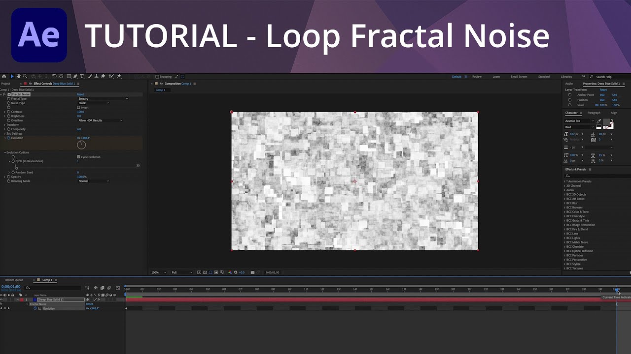 After Effects Tutorial - Loop Fractal Noise