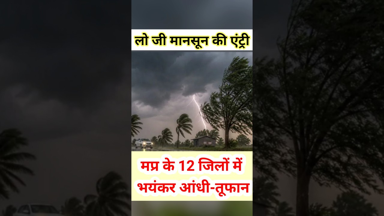 लो जी! मध्य प्रदेश में मानसून की एंट्री ⚠️ 12 जिलों में भयंकर आंधी-तूफान #shorts #trending #monsoon