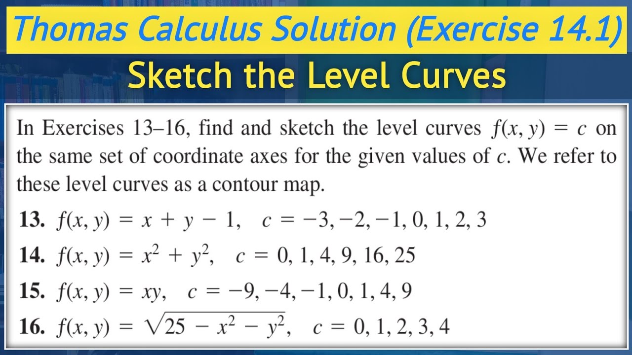 Thomas calculus exercise 14.1 Q13 to Q16 | Level curve sketching urdu || Lec 4