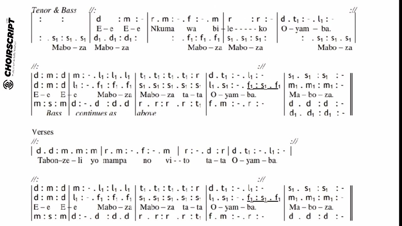 MABOZA MABOZA Solfa notation music