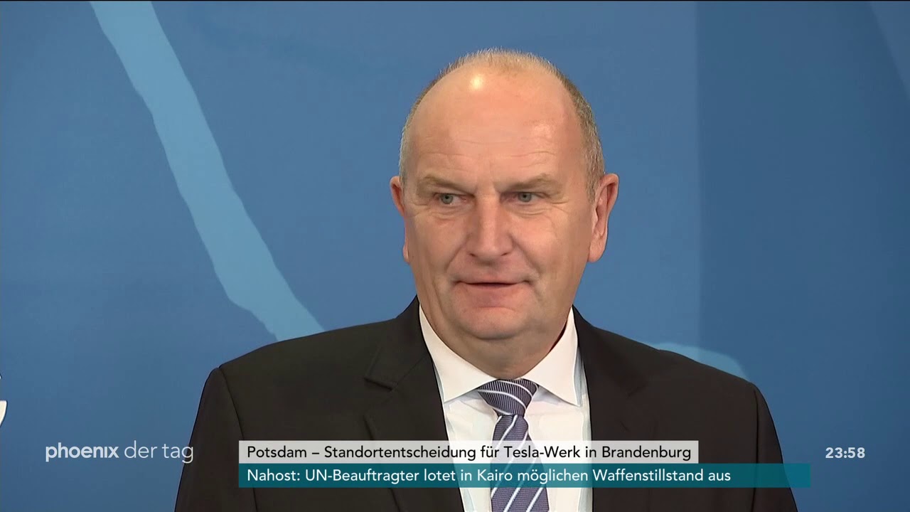 Dietmar Woidke zum geplanten Bau einer Tesla-Fabrik im Umland von Berlin am 13.11.19