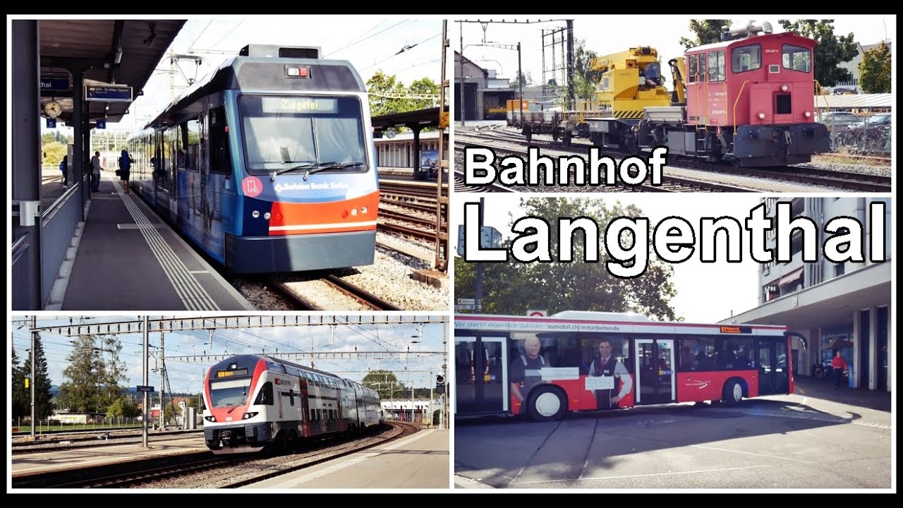 Langenthal Railways Station, Switzerland / Züge am Bahnhof Langenthal, Kanton Bern, Schweiz 2019