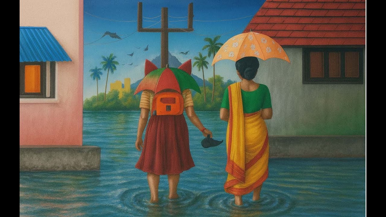 Rainy Village Landscape || Pastel Art || Pastel Drawing ||
