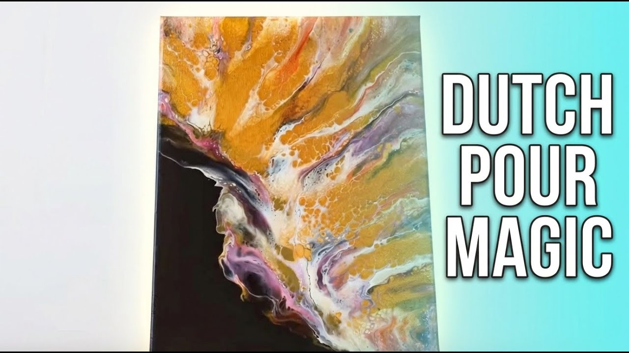 Gorgeous Pour Painting! Dutch Pour Inspired by @OlgaSoby