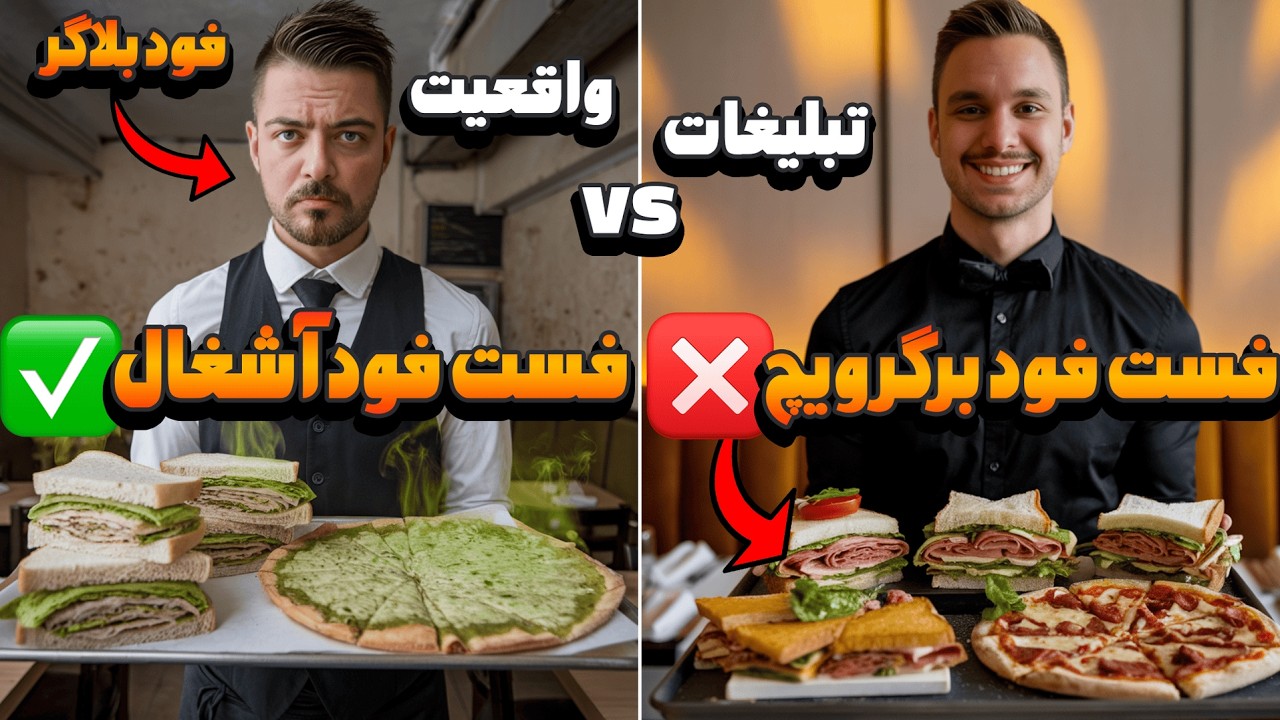 تبلیغات فودبلاگرا واقعیه ؟ برسی تبلیغات و کیفیت برگرویچ (شف بابک)