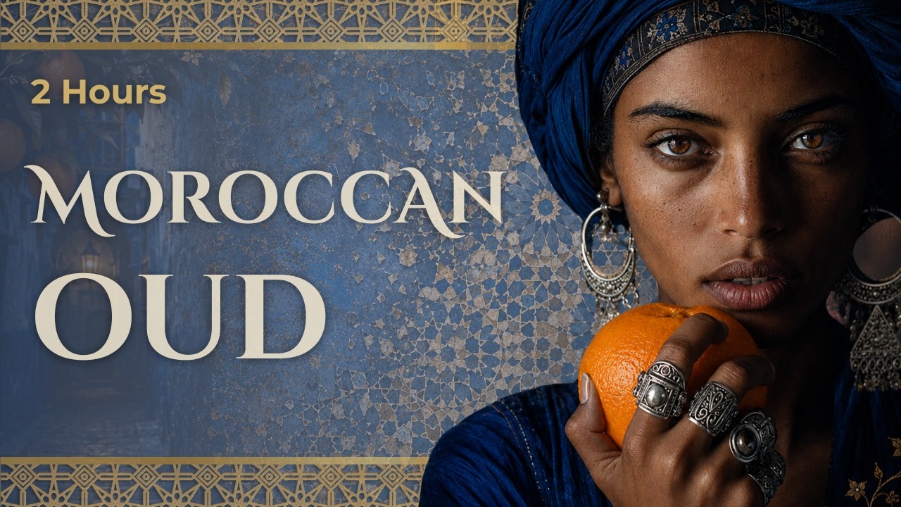 🍊 2 Hours Moroccan Oud Music | Chefchaouen Night Ambience | Lo Fi Folk & Darbouka