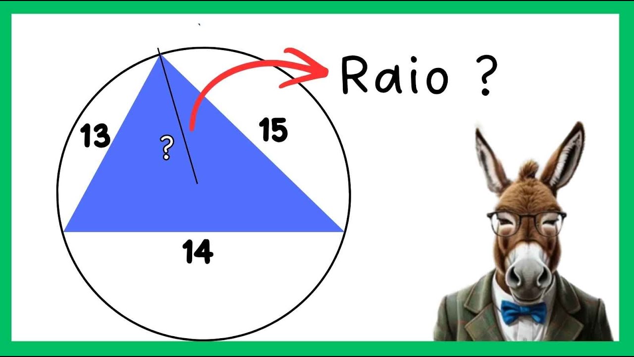 Truque incrível para encontrar o raio deste círculo | Triângulo inscrito dentro do círculo