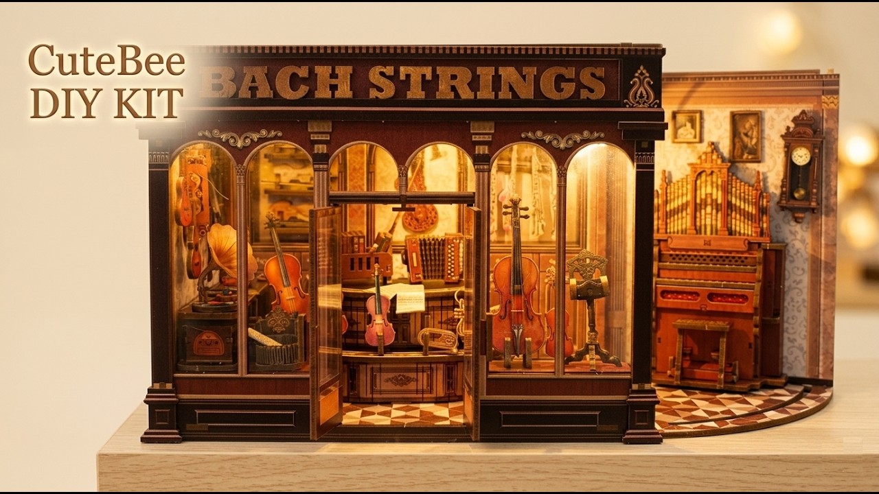 2025 NEW RELEASE DIY Miniature House CuteBee Bach Strings Unboxing and Assembling for Music Lovers🎶