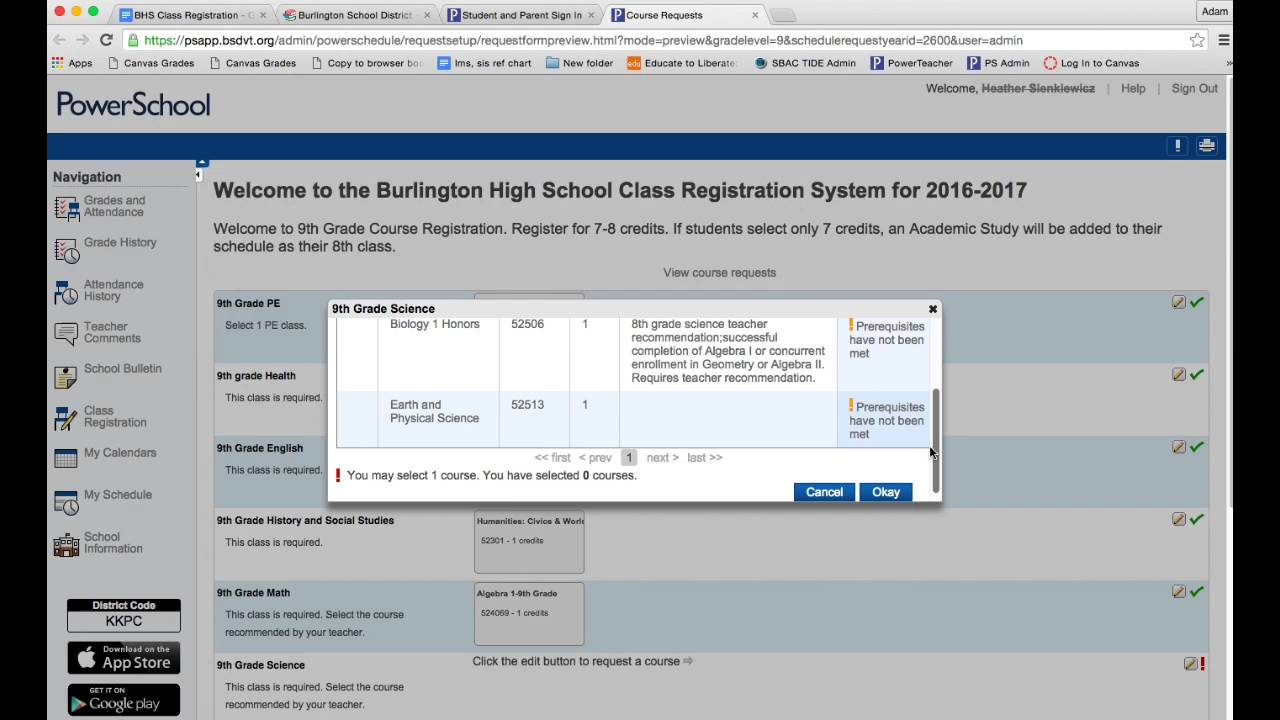 BHS Class of 2020 Course Selection video