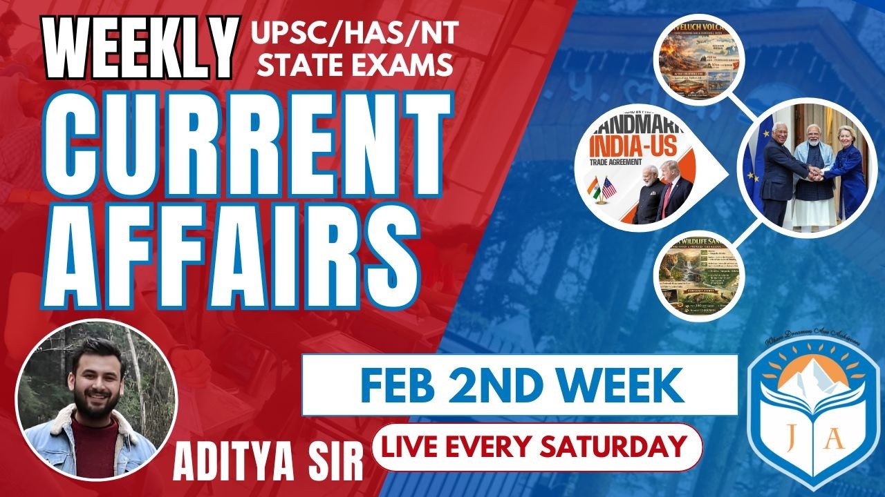 Current Affairs(साप्ताहिक ) FEB 2nd Week 2026 | HPAS | HP Allied | HP NT | Aditya Sir #jokta academy