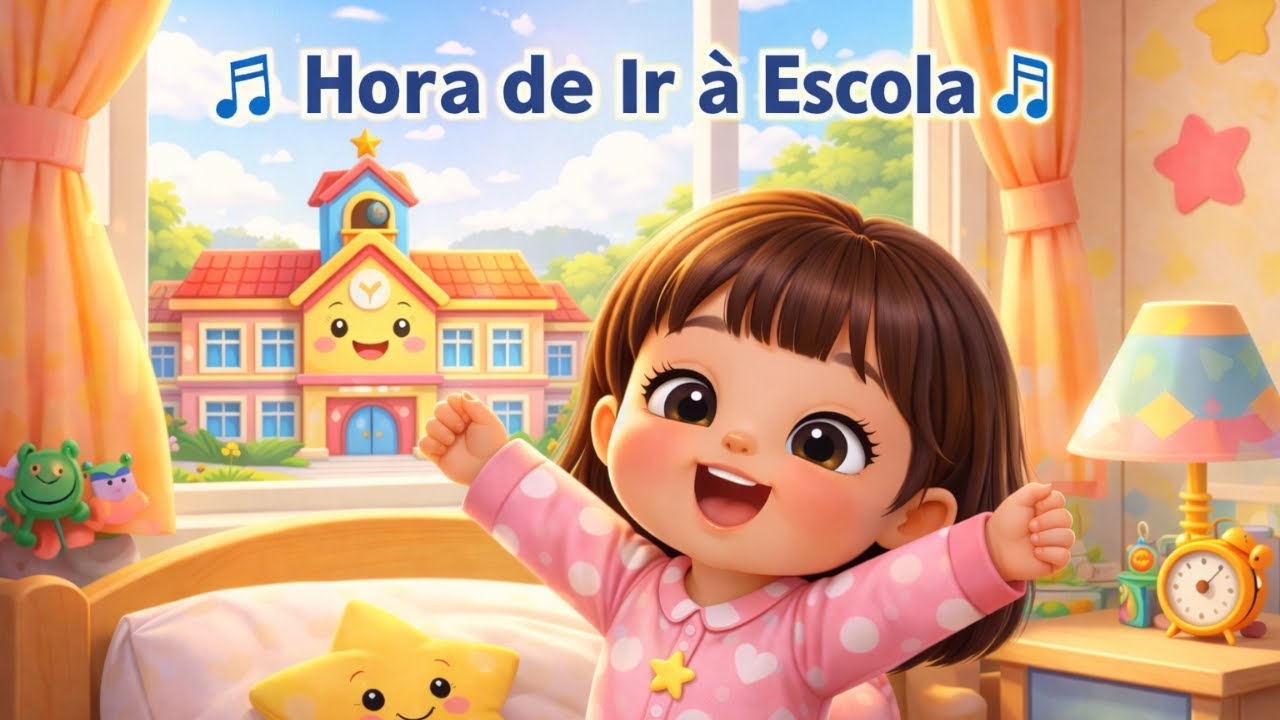 🎒 Hora de Ir à Escola | Música Infantil Divertida e Educativa 🎵