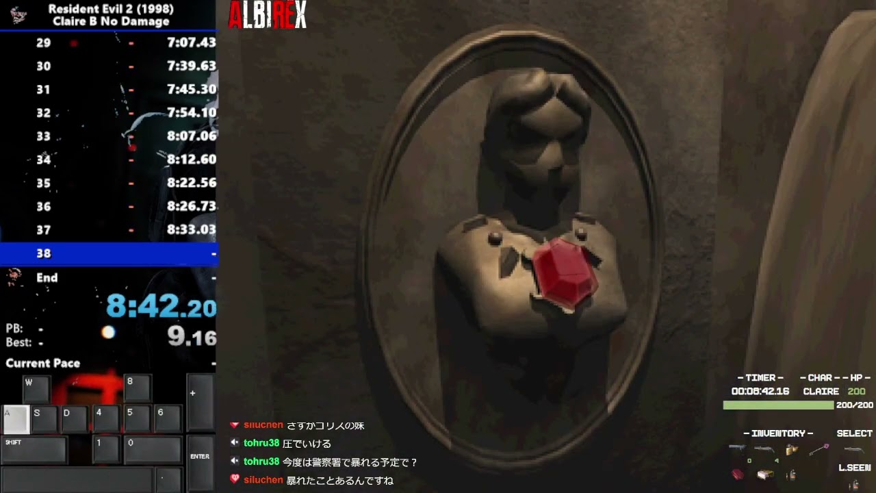 【世界記録】バイオハザード2 クレア裏 ノーセーブ・ノーダメージ RTA 53分02秒
