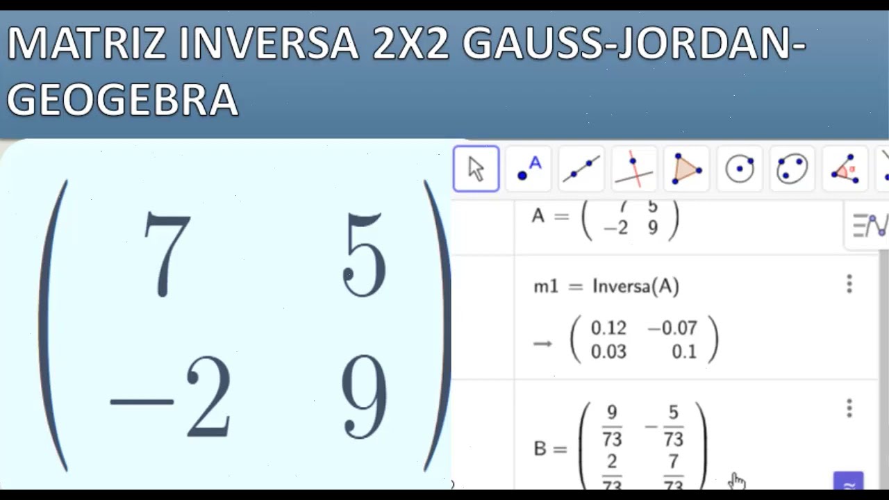 Matriz Inversa  2x2 Ejercicio 1 (Gauss Jordan)📖📚