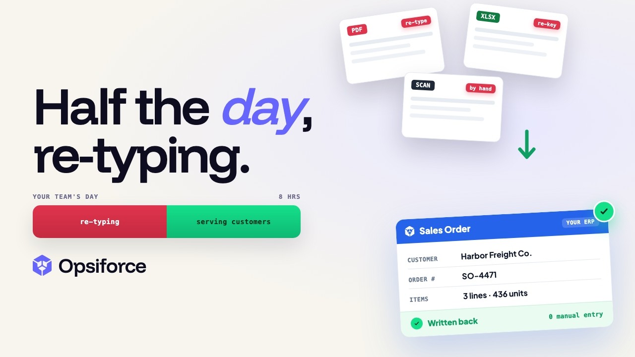 Half the Day, Lost to Re-Typing Data | Opsiforce